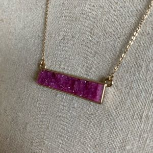 Lapis Quartz Bar Necklace